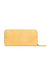 frye melissa patchwork zip wallet, yellow