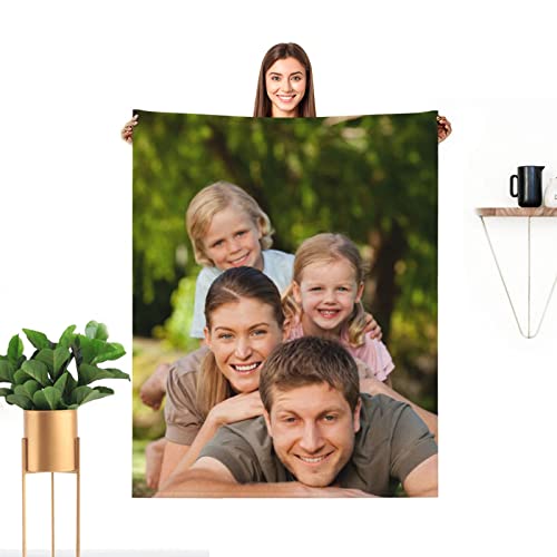 Custom Blanket with Photos/Text Customized picture Collage personalized blankets for Adults/Kids/Family. Customized Dogs/Pets Blankets, Birthday Christmas Halloween Mothers Fathers Day Blanket Gifts