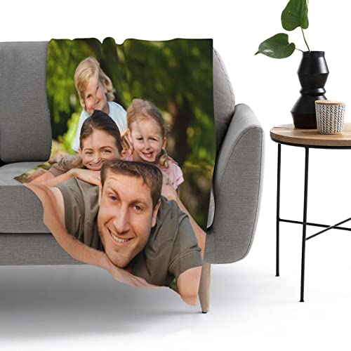 Custom Blanket with Photos/Text Customized picture Collage personalized blankets for Adults/Kids/Family. Customized Dogs/Pets Blankets, Birthday Christmas Halloween Mothers Fathers Day Blanket Gifts