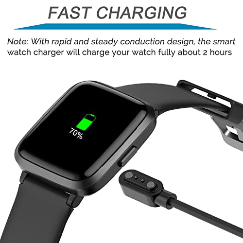 Smart Watch Charger Magnetic Compatible with YAMAY Willful Letsfit Letscom, Magnetic USB Charging Cable for Umidigi Uwatch 3S 3 2 2S Urun smartwatch (Black)