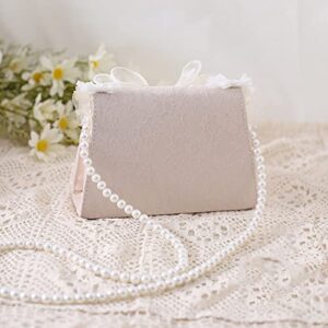 JIAJIA B01 Women's Purses Handbags Envelope Clutch Bags Tassel Lace Flowers Wedding Evening Bag,Pink