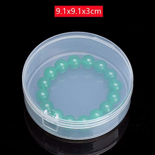 14Pcs Transparent Round Plastic Storage Box w/Hinged Lid, Various Sizes Storage Container Storage Case for Beads, Earplugs, Crafts, Jewelry and Hardware