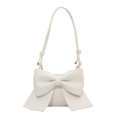 Cocowindow Women Shoulder Bag Underarm Clutch Purse Handbag Bow Shape Crossbody Bag Classic Tote Bag (white,one size)