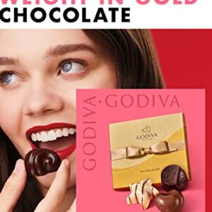 Godiva Chocolatier Assorted Chocolate Gift Box - Assorted Dark, Milk, White, Raspberry, Caramel, and Chocolate- Blue Ribbon Classic Gold Box - 8 pieces