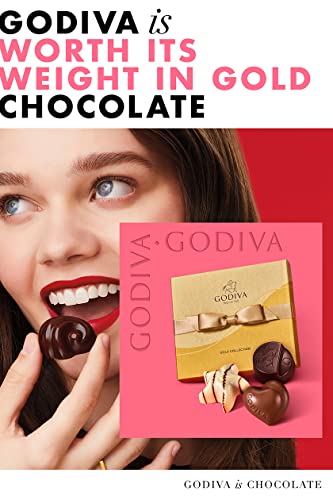 Godiva Chocolatier Assorted Chocolate Gift Box - Assorted Dark, Milk, White, Raspberry, Caramel, and Chocolate- Blue Ribbon Classic Gold Box - 8 pieces