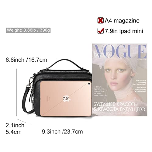 Small Crossbody Bags for Women Leather Shoulder Purses Vegan women Cross body Bag Multi Pocket Purse Black