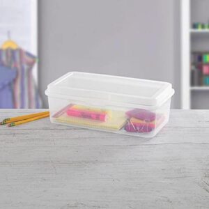 Sterilite Clear FlipTop Plastic Stacking Storage Container Tote with Latching Lid for Home Organization in Closets, Playroom, or Craft Rooms, 30 Pack