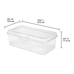 Sterilite Clear FlipTop Plastic Stacking Storage Container Tote with Latching Lid for Home Organization in Closets, Playroom, or Craft Rooms, 30 Pack