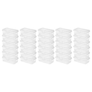 Sterilite Clear FlipTop Plastic Stacking Storage Container Tote with Latching Lid for Home Organization in Closets, Playroom, or Craft Rooms, 30 Pack