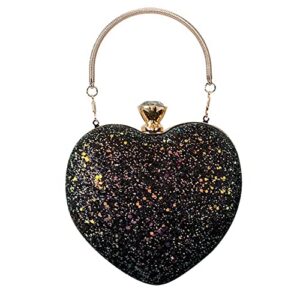 u scinan women heart shaped tote handbag lovely sequin clutch chain purse chic shoulder evening bag