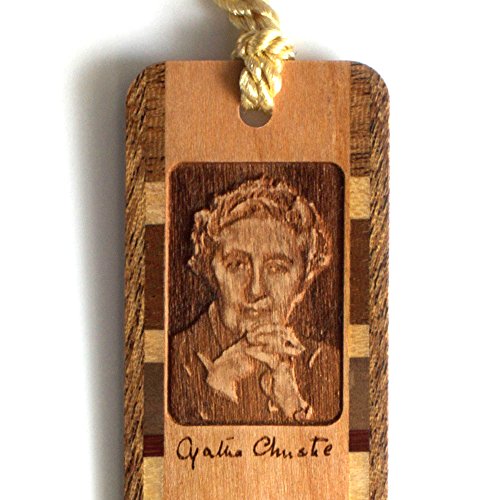 Agatha Christie Author with Signature Engraved Wooden Bookmark - Also Available with Personalization - Made in USA