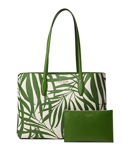 Kate Spade New York All Day Palm Fronds Printed PVC Large Tote Bitter Greens Multi One Size