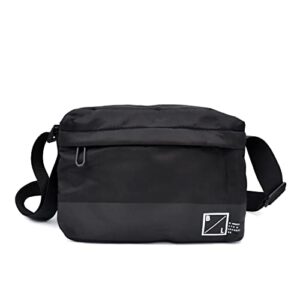 joomengi dasara small nylon crossbody bag for women,lightweight shoulder purse casual trendy design satchel (black)
