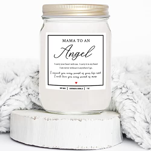 YouNique Designs Miscarriage Candle for Mothers, 7 Ounces, Loss of Baby Sympathy Gifts, Infant Loss Memorial Gifts, White All Natural Soy Vegan Aromatherapy Candles for Home (Lavender & Vanilla)