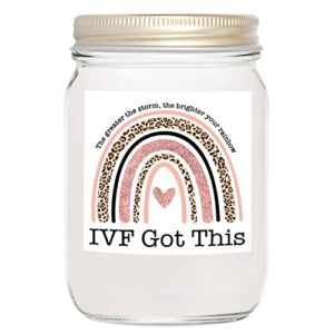 younique designs fertility candle, 7 ounces, ivf gifts for women, infertility gifts for women, encouragement gifts for women, white all natural soy vegan aromatherapy candles (lavender & vanilla)