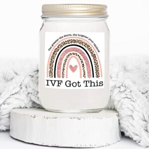 YouNique Designs Fertility Candle, 7 Ounces, IVF Gifts for Women, Infertility Gifts for Women, Encouragement Gifts for Women, White All Natural Soy Vegan Aromatherapy Candles (Lavender & Vanilla)