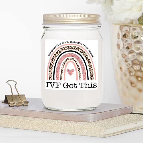 YouNique Designs Fertility Candle, 7 Ounces, IVF Gifts for Women, Infertility Gifts for Women, Encouragement Gifts for Women, White All Natural Soy Vegan Aromatherapy Candles (Lavender & Vanilla)