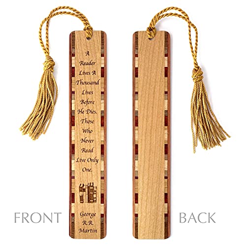 George R.R. Martin Reading Quote Engraved Wooden Bookmark - Also Available with Personalization - Made in USA