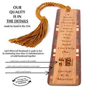 George R.R. Martin Reading Quote Engraved Wooden Bookmark - Also Available with Personalization - Made in USA