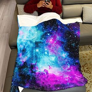 YISUMEI Nebula Galaxy Throw Blanket Fantasy Purple Blue Starry Sky Space Fleece Blanket Soft Warm Cozy for Sofa Couch Bed 50"x60"