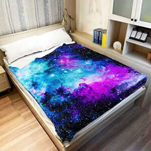 YISUMEI Nebula Galaxy Throw Blanket Fantasy Purple Blue Starry Sky Space Fleece Blanket Soft Warm Cozy for Sofa Couch Bed 50"x60"