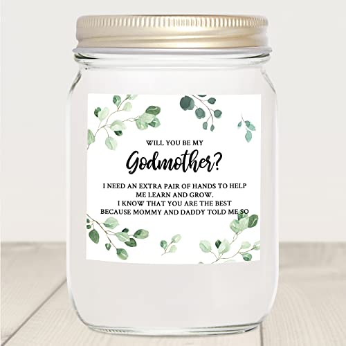 YouNique Designs Will You Be My Godmother Candle, 7 Ounces, Godmother Proposal, Godmother Announcement, Can You Be My Godmother, Soy Vegan Aromatherapy Candles for Home (Lavender & Vanilla)