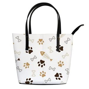 fashionable women’s handbag tote bag, animals paws,printed shoulder bag is light and durable