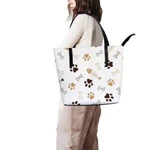 Fashionable women's handbag tote bag, Animals Paws,printed shoulder bag is light and durable