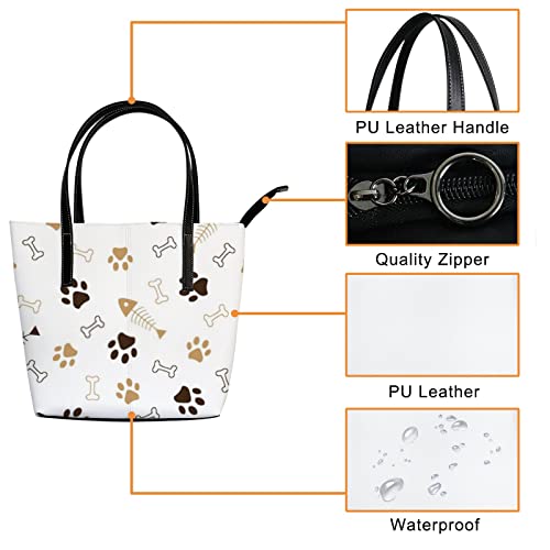 Fashionable women's handbag tote bag, Animals Paws,printed shoulder bag is light and durable