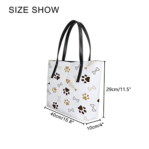 Fashionable women's handbag tote bag, Animals Paws,printed shoulder bag is light and durable