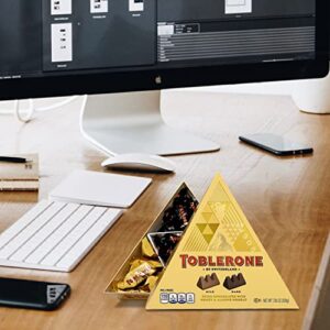 Toblerone Tiny Swiss Chocolate Gift Set, Dark Chocolate, Milk Chocolate Candy Bars with Honey & Almond Nougat, 7.05 oz (25 Pieces)