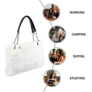 Womens Tote Bag Shoulder Tote Bag Women's Tote Bag Plush Large Single Shoulder Bag Lady Handbag Stereoscopic Fuzzy Design Handbag Shoulder Tote Bag Women's Tote Handbags Hand Bags