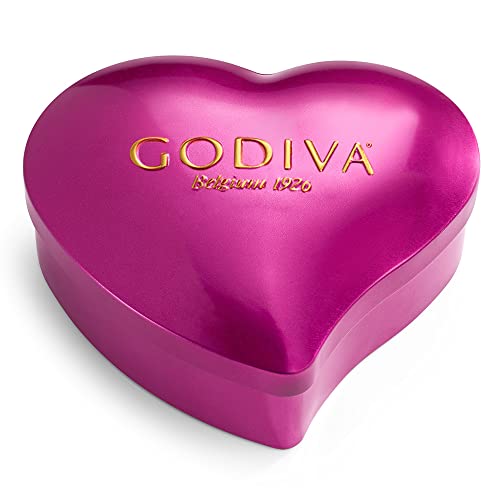 Godiva Chocolatier Masterpieces Milk Chocolate and Dark Chocolate Heart Tin