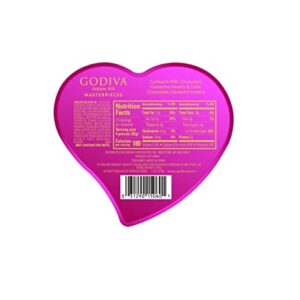 Godiva Chocolatier Masterpieces Milk Chocolate and Dark Chocolate Heart Tin