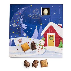 godiva chocolatier holiday gourmet chocolate advent calendar 2021, multi, 6.2 oz