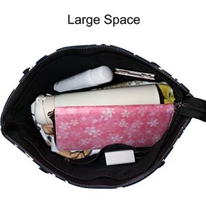 Fashionable women's handbag tote bag, Butterflies Seamless Patternprinted shoulder bag is light and durable