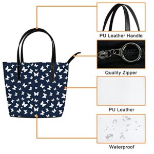 Fashionable women's handbag tote bag, Butterflies Seamless Patternprinted shoulder bag is light and durable