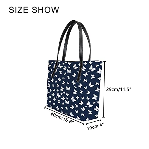 Fashionable women's handbag tote bag, Butterflies Seamless Patternprinted shoulder bag is light and durable