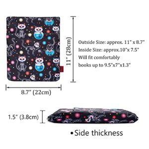 Day of The Dead Cats Book Sleeve, Dia De Los Muertos Skull Book Covers for Paperbacks Book Sleeves with Zipper 11 X 8.5 Inch