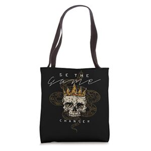 crown skull game changer vogue style tote bag