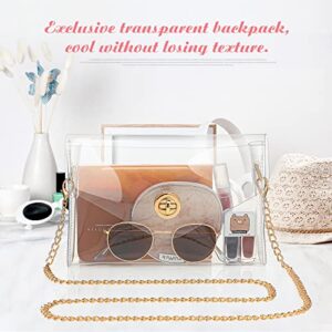 2 Pieces Clear Purse for Women Crossbody Clutch Bag Stadium See Through Cute Shoulder Handbag Sport Concert Party Present (Cute Style)