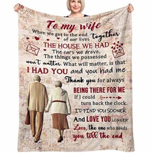 yoyicu to my wife blanket from husband valentines day gifts for her throw blanket anniversary birthday gifrs for my wife romantic gifts for her 50”x60” blanket for wife