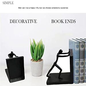 Book Ends Metal Heavy Duty Bookends for Shelves Universal Premium Office Bookends Metal Man Hand Push Creative Shape Bookends for Shelves Decor for Bedroom Library Office Reader Love Gift