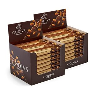 godiva chocolatier small milk chocolate with almond bar, great as a gift, chocolate treats, chocolate bars, 48 pack