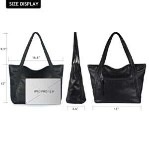 Montana West Hobo Vegan Leather Purses for Women Ultra Soft Shoulder Bags Casual Tote Black