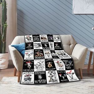 Cows Farmhouse Animal Funny Blankets Cow Throw Blanket for Bed Sofa Couch Soft Warm Lightweight Gift for Kids Teens Adults 50''x60'' (50''x60'', Cow)