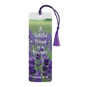 faithful friend is treasure lavender cardstock tassel bookmark tags, pack of 12