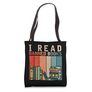 i read banned books, reader, bookworm tote bag