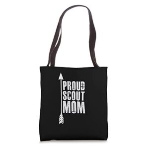 proud scout mom – parent mother of boy girl club tote bag