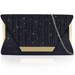 clutch purses for women wedding evening bags, sparkly envelope bride clutches – formal party handbags with detachable chain